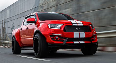 Wat Ford from Thailand has transformed the pickup into a raised ponycar. Mustang Truck, Widebody Mustang, Mustang Body Kit, Best Small Cars, Best Hybrid Cars, Best Wagons, Best Electric Car, New Ford Mustang, Ranger Truck