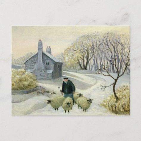 Bridgeman Studio: products at Zazzle Artsy Gifts, Winter Illustrations, Sheep Wall Art, Sheep Paintings, Sheep Art, Rural Scenes, The Sheep, Home Poster, Winter Landscape