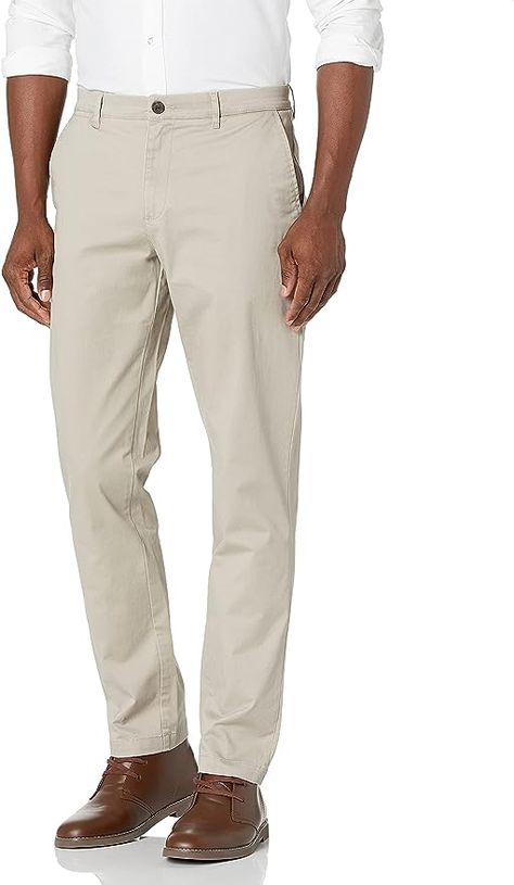 Amazon.com: Amazon Essentials Men's Athletic-Fit Washed Comfort Stretch Chino Pant (Previously Goodthreads), Light Khaki Brown, 36W x 34L : Clothing, Shoes & Jewelry Athletic Build, Casual Pant, Khaki Chinos, Amazon Essentials, Stretch Chinos, Chino Trousers, Mens Essentials, Men Fits, Athletic Fits