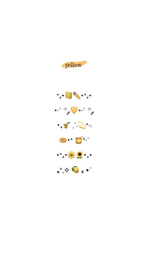 Yellow Emoji Aesthetic, Yellow Emoji Combo, Happy Cat Gif, Nursing Wallpaper, Aesthetic Emoji, Usernames For Instagram, Emoji Texts, Aesthetic Usernames, Emoji Combos