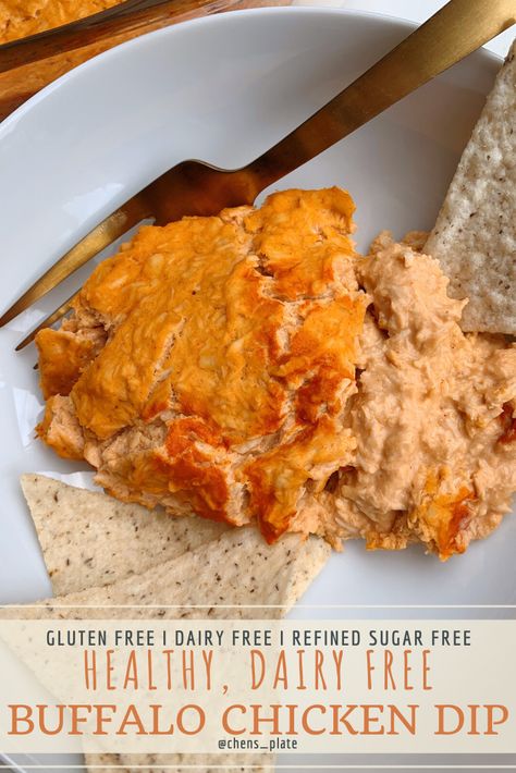 Df Buffalo Chicken Dip, Lactose Free Buffalo Chicken Dip, Gluten Free Dairy Free Buffalo Chicken Dip, Dairy Free Buffalo Chicken Dip, Dairy Free Buffalo Chicken, Buffalo Chicken Dip Easy Recipes, Df Meals, Easy Oven Recipes, Healthy Buffalo Chicken Dip