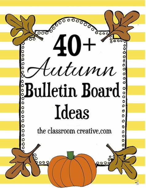 A trove of ideas for autumn bulletin boards. Teacher Lounge Bulletin Board Fall, Harvest Bulletin Board Ideas Preschool, Fall Bulletin Boards For Workplace, Autumn Bulletin Board Ideas For School, Fall Kindergarten Bulletin Board Ideas, Christian Bulletin Board Ideas For Fall, Autumn Notice Board Ideas, Autumn Bulletin Boards For School, 1st Grade Fall Bulletin Board Ideas