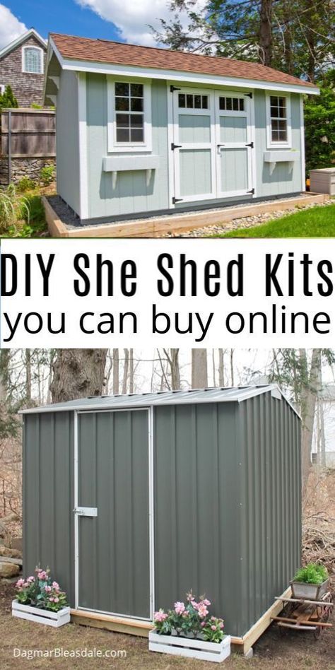 Do you dream of a she shed? Make that dream reality with an affordable she shed kit! This also makes an amazing gift! #shesheds #yard #garden #shed #giftideas #giftsforher #storage #organizing #homeimprovement #DIY She Shed Diy How To Build, She Sheds On A Budget, Diy She Shed On A Budget, She Shed Workshop, Small She Shed, Wfh Essentials, Shed Conversion Ideas, Diy She Shed, Diy Garden Shed