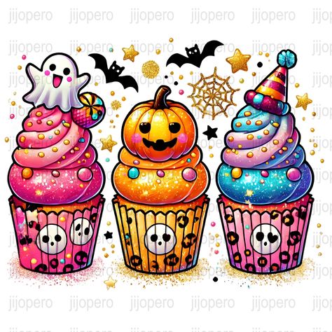 Witch Hat Cupcakes, Cute Witch Hat, Hat Cupcakes, Spider Illustration, Birthday Balloons Pictures, Cupcake Clipart, Paper File, Halloween Cupcake, Cute Witch