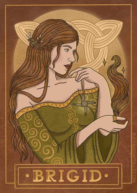 Brigid Symbols, Johanna Polle, Brighid Goddess, Imbolc Traditions, Celebrate Imbolc, Goddess Brigid, Celtic Deities, Irish Goddess, Celtic Gods