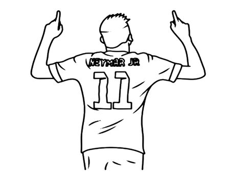 Free Neymar Coloring Page Neymar Coloring Pages, Neymar Jr Drawing Pencil Easy, Neymar Drawing Easy, Neymar Jr Drawing, Neymar Drawing, Neymar Brazil, Free Printable Coloring, Free Printable Coloring Pages, Neymar Jr