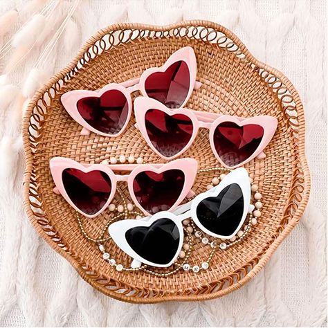 Pink Heart Sunglasses, Bridesmaid Glasses, Bachelorette Sunglasses, Light Pink Heart, Bachelorette Party Sunglasses, Wedding Sunglasses, Bachelorette Party Weekend, Round Metal Sunglasses, Tory Burch Sunglasses