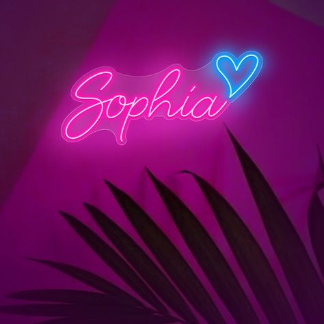 #NeonSignNames #NeonInspiration #NeonSigns #BrightIdeas Unique Artworks, Personalized Neon Signs, Wedding Neon Sign, Kids Night, Night Light Kids, Neon Wedding, Custom Neon, Sign Wedding