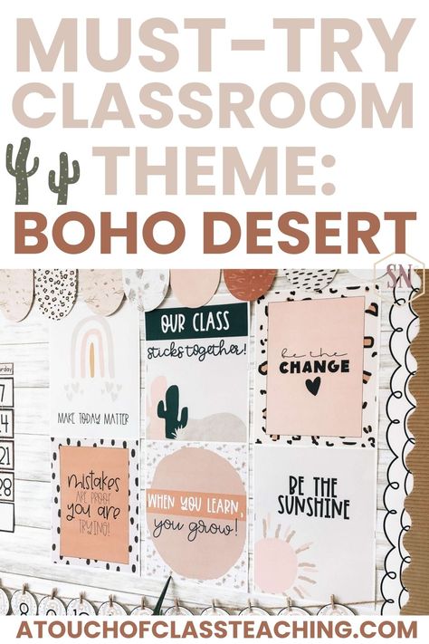 Are you looking for a calming and beautiful classroom theme to use in your elementary classroom? Here on the blog, I'm sharing about one of my most popular classroom decor resources, the Boho Desert Theme! This comes with printables to display colors and shapes, letters, calendars, birthdays, signals, hall passes, and much more. Get the ideas, inspiration, and access to the resource here! Classroom Desert Theme, Classroom Shelves Decor, Aztec Classroom Theme, Western Classroom Theme Decor, Desert Classroom Decor, Boho Desert Classroom Decor, Elementary Classroom Decor Themes Color Schemes, Boho Western Classroom Theme, Pre K Classroom Themes Early Childhood