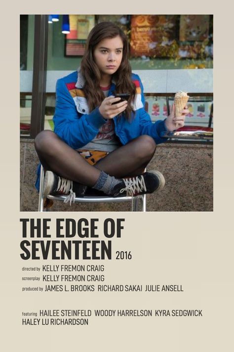 the edge of seventeen alternative aesthetic minimalist polaroid movie tv show album cover poster The Edge Of Seventeen, Quote Movie, Indie Movie Posters, Not Musik, Iconic Movie Posters, Movie Card, Girly Movies, Film Posters Minimalist, رعب نفسي