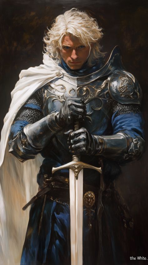 Arthurian Legend Aesthetic, Fantasy Noble Art, Ancestral Guardian Barbarian, Royalty Portraits, King Arthur Characters, Fantasy Royalty, Knight Fantasy, The White Knight, Evil King