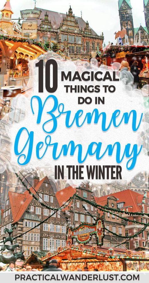 Bremen, Germany in the winter is an adorable fairytale town - literally, it's famous because of a fairytale. From Christmas Markets to German beer, here's 10 things to do in Bremen in winter! #Europe Travel | Winter Travel | Christmas Travel | #Germany | Vacation Destinations Winter Europe Travel, Germany In Winter, Cochem Germany, Fairytale Town, Germany Travel Guide, Germany Vacation, Winter Travel Destinations, Bremen Germany, Travel Christmas