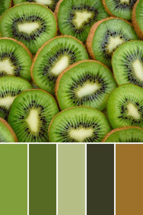 Fruit Color Palettes - This Growing Home Fruit Color Pallete, Fruit Colour Palette, Kiwi Color Palette, Fruit Inspired Outfit, Fruit Color Palette, Fruit Stickers, Yarn Color Combinations, Color Palette Challenge, Summer Color Palette