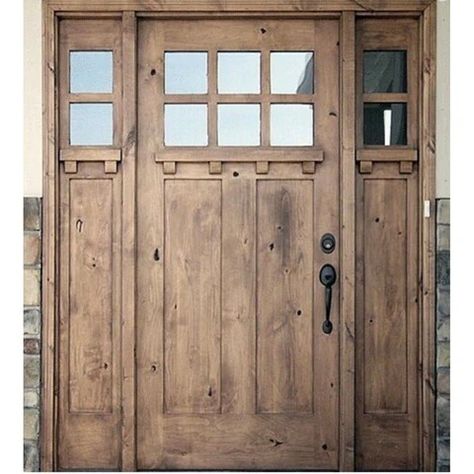 36" Knotty Alder Dental Shelf – Krosswood Craftsman Front Door, Exterior Doors With Sidelights, Exterior Door Styles, Wood Siding Exterior, Front Door Interior, Front Door Styles, Knotty Alder, Front Door Handles, Exterior Front Doors