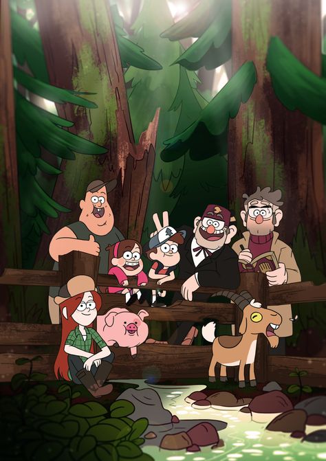 Pines Family Gravity Falls, Gravity Falls Pictures, Gravity Falls All Characters, Gravity Falls Family, Pines Family, Monster Falls, Gravity Falls Characters, Clown Paintings, Gravity Falls Dipper