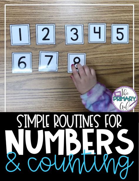 Need some fun ideas to help with number recognition and counting for your elementary students? Be sure to check out this blog post and print the freebie! Practicing numbers and counting is made simple, with these games. They are perfect for small groups, centers, or fast finishers. One game allows for instant differentiation for students who need extra attention. Students will enjoy a change of pace to play a "game", while utilizing their number recognition skills {elementary, counting, freebie} Numbers 6-10 Kindergarten Activities, Pre K Number Activities, Pre K Small Group Activities, Counting Games Kindergarten, Number Recognition Preschool, Classroom Stations, Number Recognition Games, Esl Materials, Eyfs Maths