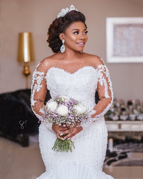 Loretta and Josh's White Wedding in Ghana will Captivate You Easily Plus Wedding Dresses, Plus Size Wedding Gowns, African Wedding Dress, White Wedding Dress, Cute Wedding Dress, Luxe Wedding, A Wedding Dress, Wedding Dresses Plus Size, African Wedding