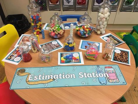 Estimation Station Estimation Station, Estimation Activities, Reception Maths, Maths Eyfs, Family Math Night, Reception Classroom, Year 1 Maths, Math Tables, Math Night