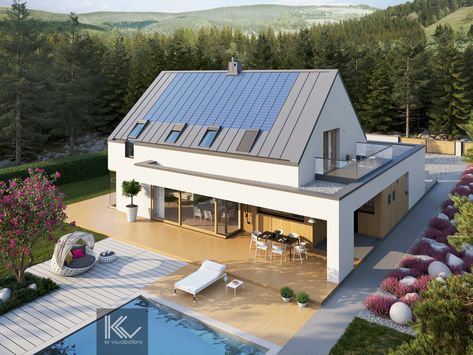 German Houses, Photography Graphic Design, Architecture Concept Diagram, Modern Architecture House, House Landscape, Prefab Homes, Concept Architecture, Family House, Barn House