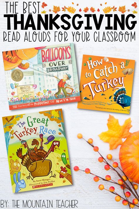 Looking for the best Thanksgiving Read Alouds for your elementary classroom? These funny turkey stories are the best books for November. This book list includes lesson plan ideas, crafts, writing prompts and a freebie inside as well. Thanksgiving Fiction Books, Turkey Books Preschool, November Library Lessons, Thanksgiving Read Alouds, Thanksgiving Read Aloud, Book Turkey, Interactive Read Aloud Lessons, Turkey Ideas, Lesson Plan Ideas