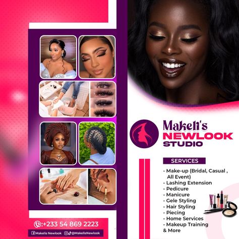 Makeup flyer for a client. Makeup Flyer Design, Masterclass Flyer, Salon Designs, Makeup Masterclass, Hair Salon Design, Makeup Training, Flyer Design Layout, Beauty Salon Logo, Graphic Design Flyer