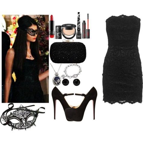 #KatherinePierceStyle Katherine Pierce Black Dress, Mascarade Costume Halloween, Kathrine Pierce Halloween Costumes, Halloween Costumes Vampire Diaries, Kathrine Pierce Outfit, Vampire Diaries Costume Halloween, Katherine Pierce Outfits Halloween, Katherine Pierce Dress, Katherine Pierce Costume Halloween