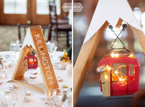 Apres Ski Table Decor, Ski Theme Centerpiece, Mountain Themed Wedding Centerpieces, Ski Centerpieces, Ski Resort Wedding Winter, Apres Ski Wedding, Mountain Centerpieces, Rustic Ski Lodge Decor, Ski Theme Wedding