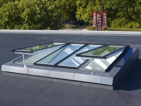 Flat Roof Skylights, Parking Plan, Skylight Installation, Roof Skylight, Skylight Design, Roof Lantern, Roof Architecture, Roof Window, Pergola With Roof