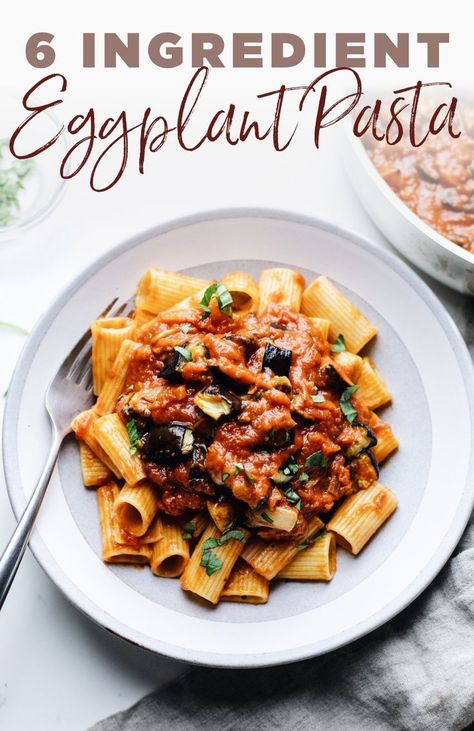 Pasta Eggplant, Aubergine Pasta, Roasted Eggplant Pasta, Eggplant Pasta, Eggplant Recipes Easy, Dinner Vegan, Vegetable Noodles, Eggplant Dishes, Roasted Eggplant