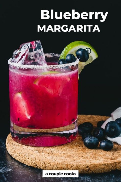 Blueberry Margarita, Blueberry Simple Syrup, Blueberry Cocktail, Raspberry Margarita, Cocktail Margarita, Yummy Summer Cocktails, Homemade Margaritas, Coconut Margarita, Fantastic Recipes