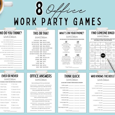 Appreciation Games For Work, Guess Who Employee Game, Holiday Game For Work, Games For Fundraisers, Client Appreciation Party Games, Games For Employee Appreciation, Medical Office Games, Trivia Games For Work, Happy Hour Games For Work