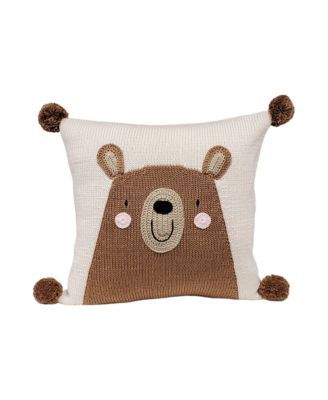 Children's knit throw pillow. Bear Nursery Theme, Teddy Bear Pillow, Teddy Bear Face, Teddy Bear Nursery, Baby Teddy Bear, Bear Pillow, Bear Nursery, Bear Theme, Bear Face