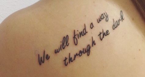 Finally got my one direction tattoo Through The Dark Tattoo One Direction, One Direction Lyrics Tattoos, One Direction Lyric Tattoos, One Direction Tattoos Ideas Lyrics, Through The Dark One Direction, One Direction Inspired Tattoos, One Direction Tattoos Ideas, One Direction Tattoo, 1d Tattoos