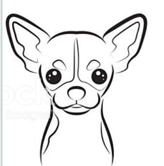 Chihuahua Painting Easy, Chiwawa Dog Drawing, Dog Line Art Tattoo Chihuahua, Chiuahaha Drawing, Chihuahua Line Art, Chihuahua Drawing Easy, Chihuahua Drawing Simple, Line Art Drawings Dog, Chihuahua Tattoo Outline