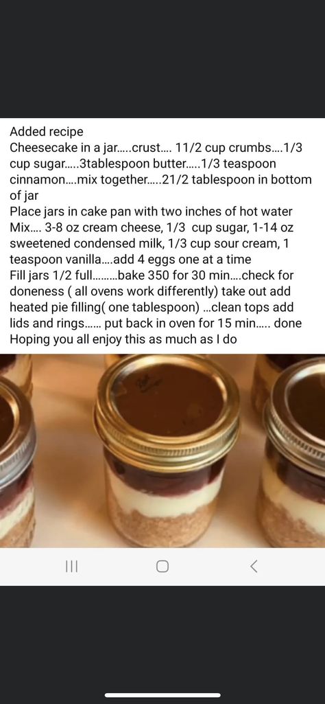 Canning Desserts, Canning Cheesecake, Pie In A Jar Recipe, Canned Cheesecake In A Jar, Canning Jar Lid Pies, Cheesecake In A Jar Recipe, Canning Cheesecake In A Jar, Sterilize Canning Jars In Oven, Cheesecake In A Jar