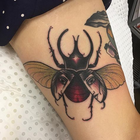 Traditional Beetle Tattoo, Insect Tattoos, Scarab Tattoo, Beetle Tattoo, Nouveau Tattoo, Bug Tattoo, Insect Tattoo, Tattoo Prices, Tattoo Traditional