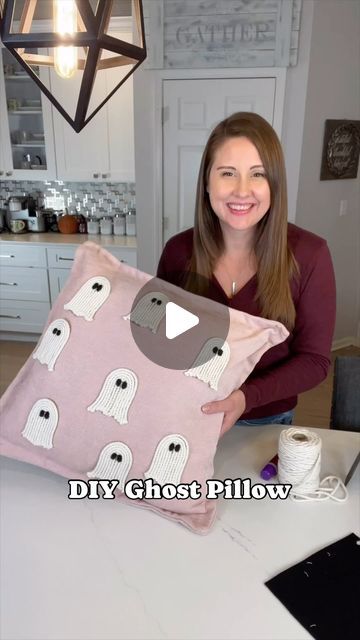 241 likes, 50 comments - youngwildmefamily on July 18, 2024: "Save and comment “BOO 👻” and I’ll send all the supplies you need to make your own ghost pillows straight to your inbox! This is such a cute way to add a spooky touch to your decor this Halloween! 🕷️ Did you know that you can shop any of our videos on LTK? Just search for YWM_Family. 🧡 🖤 #DIYHalloweenDecor #HalloweenDIY #Halloween2024 #HalloweenDecor #SpookySeason #GhostDecor". DIY, ghost, pillow, macrame, rope Macrame Ghost Pillow, Cute Halloween Room Decor Diy, Halloween Throw Pillows Diy, Kids Halloween Room Decor, Diy Halloween Decorations For Bedroom, Diy Ghost Pillow, Ghost Pillow Diy, Diy Halloween Pillow, Halloween Pillows Diy