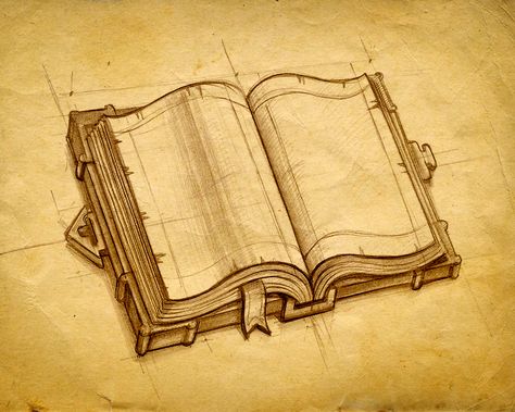 The Book icon sketch by Mike from Creative Mints | #icon #graphics #graphicdesign #illustration #picture #sketch #handmade Professional Sketches, Epic Artwork, Icon Inspiration, Icon Game, D D Items, Props Art, Paper Pencil, Ark Survival Evolved, Vintage Style Art