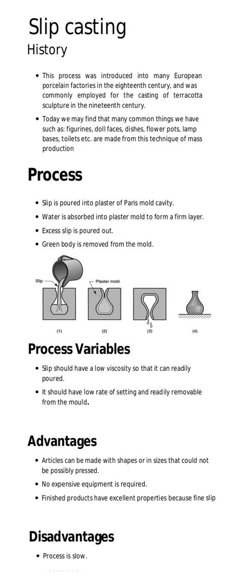 slip casting - history and process Slip Casting Ceramics Tutorial, Slip Casting Ceramics How To Make, Slip Mold Ceramics, Slip Casting Ceramics Plaster Molds, Plaster Mold Making, Press Mold Ceramics, Ceramic Slip Casting, Ceramic Mold Making, Slip Casting Molds