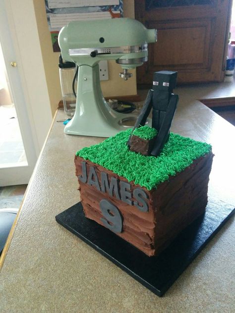 Minecraft Birthday Cake Enderman, Minecraft Nether Cake, Enderman Birthday Cake, Minecraft Enderman Cake, Enderman Cake, Portal Cake, Minecraft Cakes, Minecraft Cupcakes, Minecraft Enderman