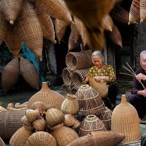 Fishing Baskets, Beautiful Vietnam, Fishing Basket, Basket Uses, Quaint Village, Hanoi Vietnam, Traditional Crafts, Intricate Patterns, Hanoi