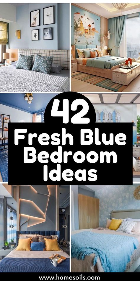 Discover 42 fresh blue bedroom ideas to create a serene and stylish retreat. Explore calming hues, modern accents, and chic decor perfect for enhancing your space. Transform your bedroom with these inspiring blue designs. Light Blue Walls Bedroom Aesthetic, White Loft Bedroom, Blue Walls Bedroom, Preteen Boys Bedroom, Light Blue Bedroom, Blue Bedroom Ideas, Blue Bedroom Walls, Bedroom Sanctuary, Light Blue Walls