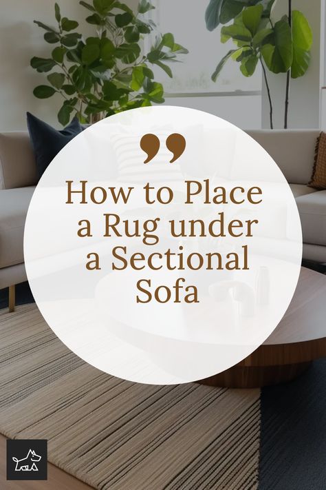 Learn how to choose the right size rug for your sectional sofa. This pin provides guidelines on selecting a rug large enough to fit under all the legs of the sectional or at least the front legs, creating a cohesive and grounded look in your living space. Rug Placement Large Sectional, Rug Under Couch Placement, Rug Under Sectional Sofa, Rug Size For Sectional Couch, How To Style A Sectional Sofa, Rug Placement In Living Room Sectional, Sectional And Rug Placement, Rug Under Sofa, Rug Placement With Sectional