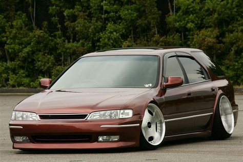 When it comes to getting the right stance, there's nothing more hardcore than radiusing your fenders so you can fit monster-sized wheels. It's hard to believe that this CE1 Honda Accord Wagon rolled off the showroom floor equipped with puny 15"x6 wheels. I've been kicking around the idea of picking up another Accord Wagon for … K20a Engine, Accord Wagon, Honda Accord Wagon, Civic Eg, Honda Cars, Suzuki Swift, Nothing More, Custom Car, Jdm Cars