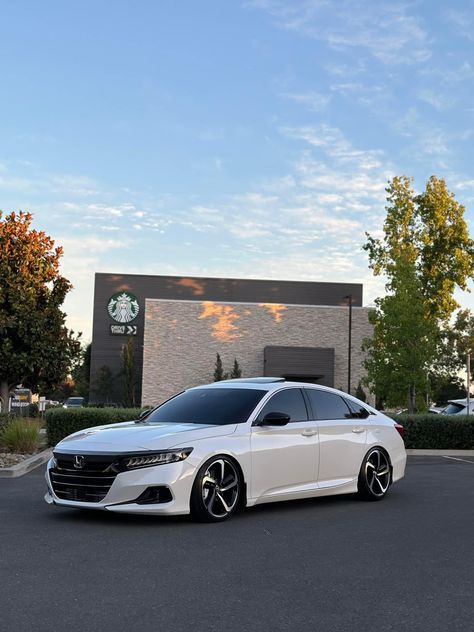 White Honda Accord Sport, White Honda Accord, 10th Gen Accord, Best Cars For Teens, Car Vibes, Car For Teens, Honda Accord Sport, Dream Cars Mercedes, New Ferrari