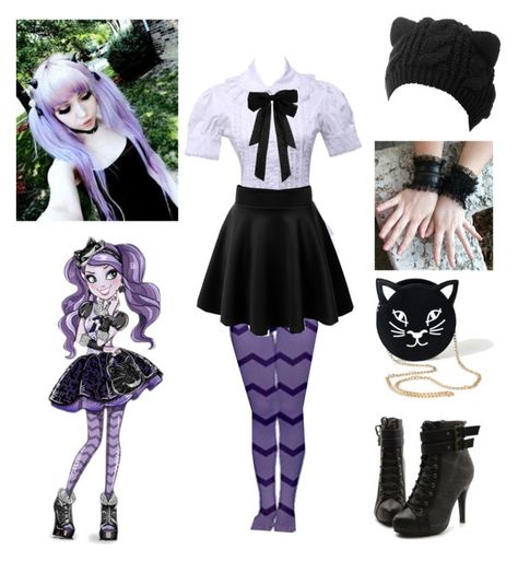 "Kitty Cheshire cosplay - Ever After High" by shadow-cheshire ❤ liked on Polyvore featuring Ollio, women's clothing, women, female, woman, misses and juniors Bad Girl Clothes, Emo Outfits For Girls, Kitty Cheshire, Kitty Outfit, Descendants Oc, Cute Emo Outfits, Character Inspired Outfits, Pastel Goth Fashion, Fandom Outfits