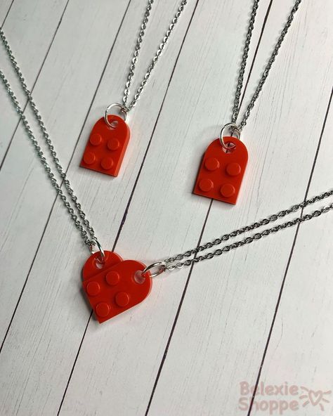 Lego Necklace, Lego Heart, Ring Inspo, Heart Necklaces, Lego Building, Other Half, Building Ideas, Tyler The Creator, Heart Necklace