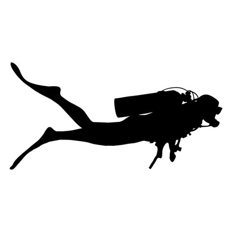 Scuba diving sport people silhouette PNG Design Scuba Diving Drawing, Scuba Diver Drawing, Scuba Diver Silhouette, Diving Silhouette, Scuba Diving Art, Scuba Diver Tattoo, Diver Silhouette, Scuba Tattoo, Diving Sport