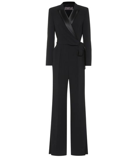 Max Mara Dover Wide-Leg Cady Jumpsuit in BlackA tuxedo silhouette made into a chic jumpsuit, the Dover from Max Mara is a statement-making design for your next important event. Purchase Worn by Crown Princess Mary on:30 September 2020 Jumpsuit Chic, Velvet Jumpsuit, Sequin Jumpsuit, Woman Suit Fashion, Wool Pencil Skirt, Suit Women, Norma Kamali, Style Noir, Friend Outfits