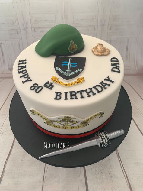 Army Cake Design, Marine Cake, 30th Cake, Army Cake, Royal Marine Commando, 30 Cake, Special Air Service, 70th Birthday Cake, Royal Marines